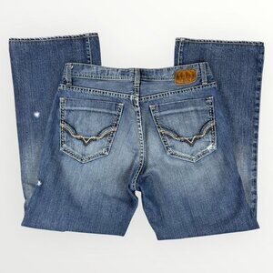 BUCKLE BKE Tyler Mens Straight Leg Ripped Denim Jeans Blue Medium Wash Casual